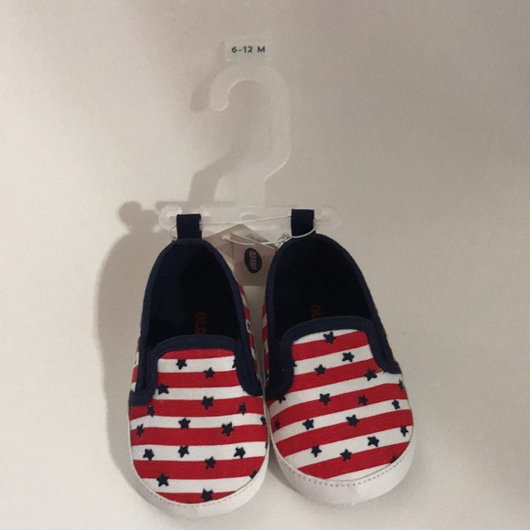 Old Navy Baby Girl Size 6-12 Month Red, White, and Blue Slip on Shoes - Picture 2 of 3